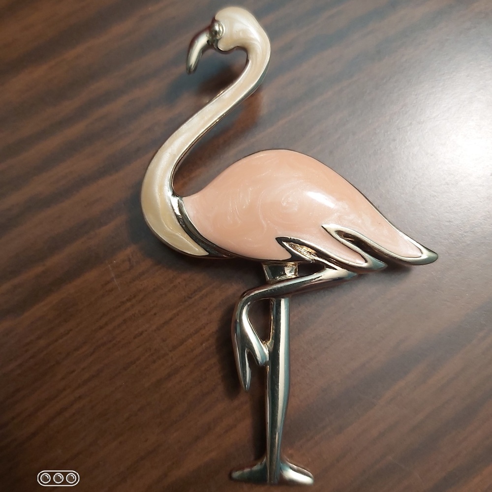 Trifari Signed Flamingo Brooch (pre-owned)